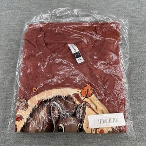 LIF APPAREL - Women's Size XL Red Brown Give Thanks to The Lord T-Shirt  A44